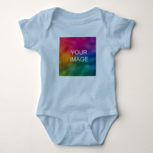 Personalisiertes Foto mit blauer Vorlage Bild hinz Baby Strampler