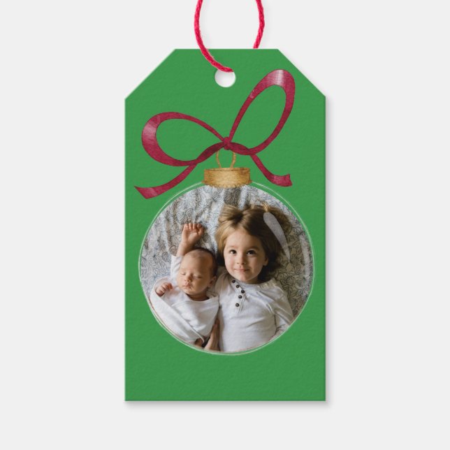 Personalisiertes Foto mit dem Jahr-benutzerdefinie Geschenkanhänger (Vorderseite)