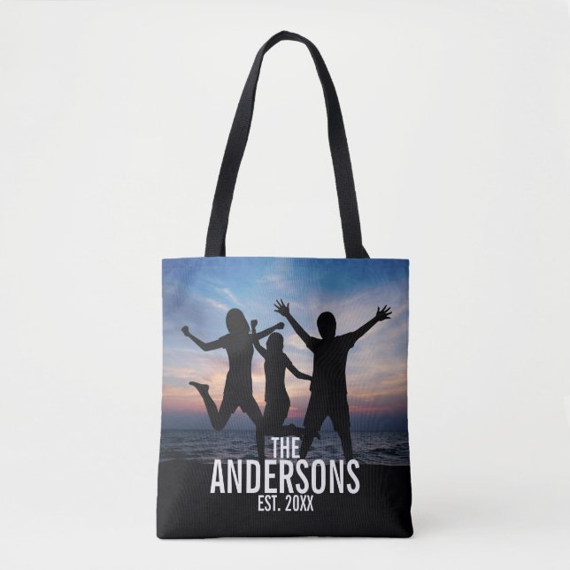 Personalisiertes Foto mit Familienname Tasche (Vorderseite)