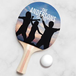 Personalisiertes Foto mit Familienname Tischtennis Schläger