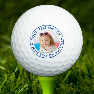 Personalisiertes Foto mit individuellem blauen Tex Golfball