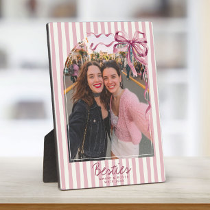 Personalisiertes Foto mit rosa Streifen und Schlei Fotoplatte