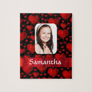Personalisiertes Foto mit rotem und schwarzem Herz