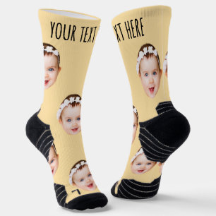 Personalisiertes Foto mit Text für Männer und Frau Socken