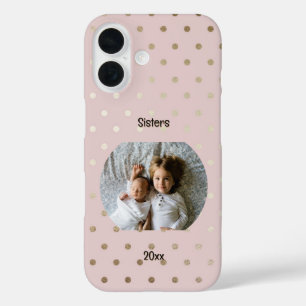 Personalisiertes Foto mit zwei Zeilen Text benutze iPhone 16 Hülle