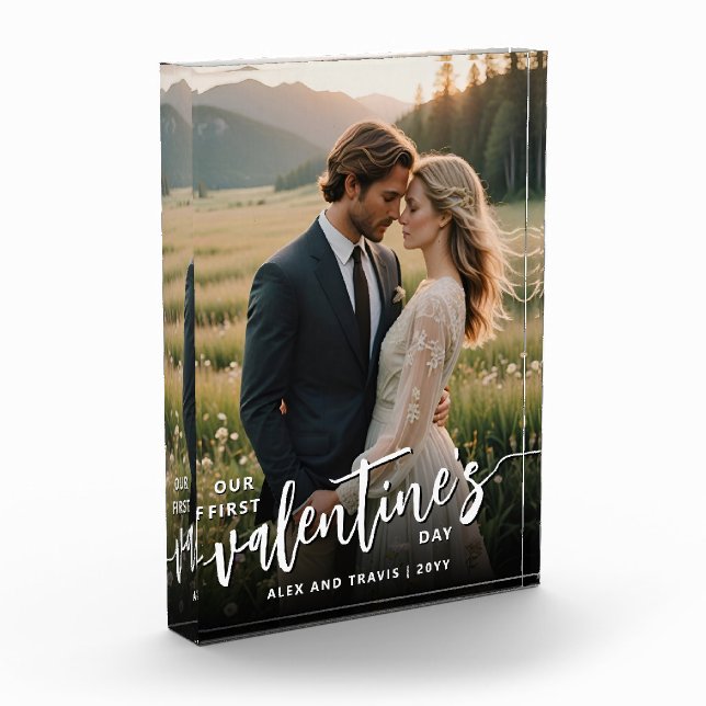 Personalisiertes Foto Modernes Erstes Valentinstag (Links)