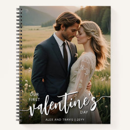 Personalisiertes Foto Modernes Erstes Valentinstag Notizbuch