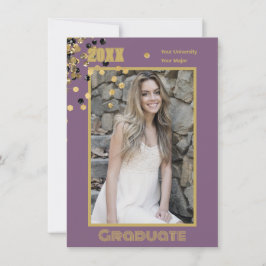 Personalisiertes Foto Modernes Mauve Gold Glitzern Einladung