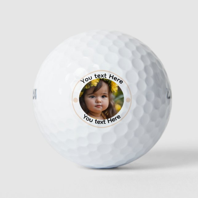 Personalisiertes Foto Modernes Template Golfer ers Golfball (Vorderseite)