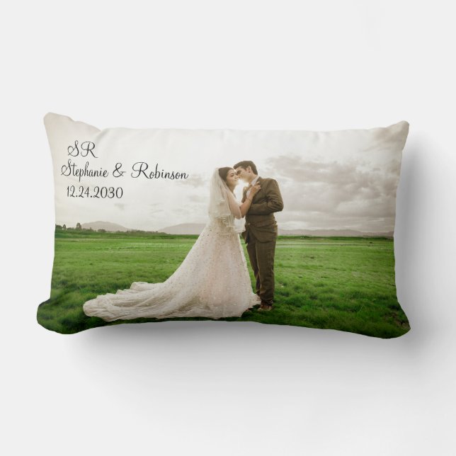 Personalisiertes Foto Monogrammiertes Geschenk Lendenkissen (Vorderseite)