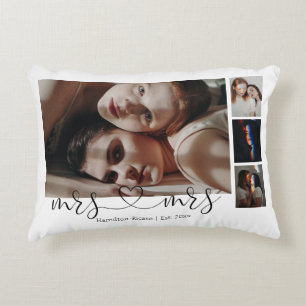 Personalisiertes Foto Mrs und Mrs Herz Schwule Hoc Dekokissen