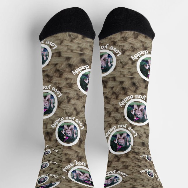 Personalisiertes Foto-Mustergeschenk für Papa Socken (Oben)