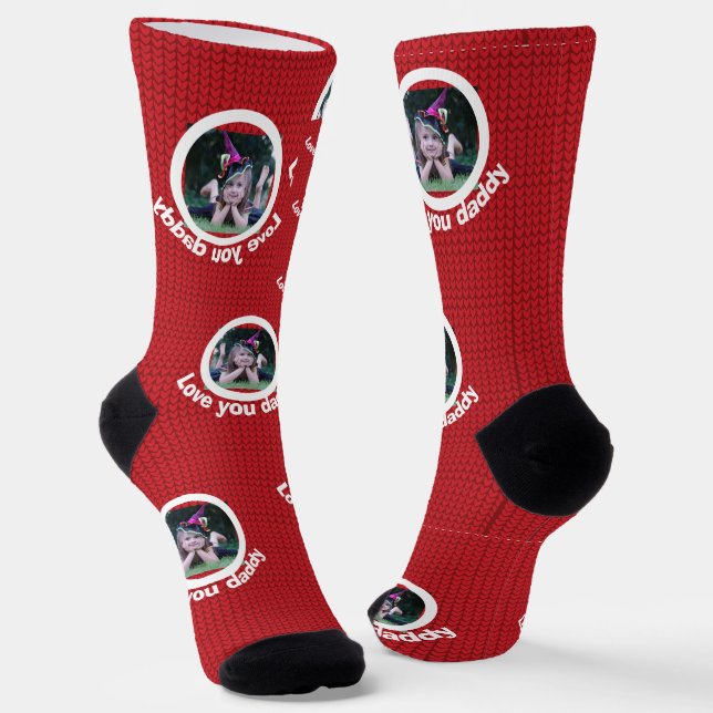 Personalisiertes Foto-Mustergeschenk für Papageiso Socken (Gewinkelt)