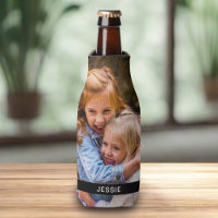 Personalisiertes Foto & Name Bierflasche Cooler