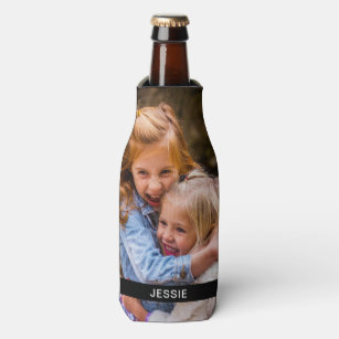 Personalisiertes Foto & Name Bierflasche Cooler Flaschenkühler