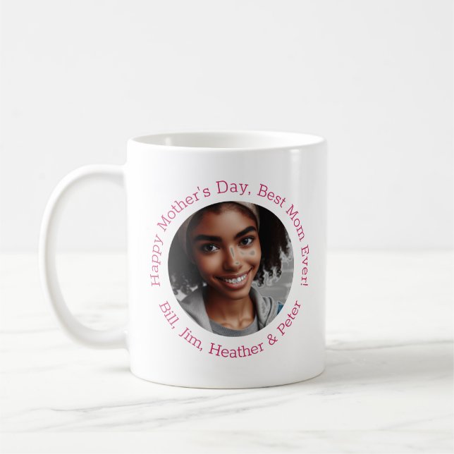 Personalisiertes Foto Name Muttertag Ruby Kaffeetasse (Links)