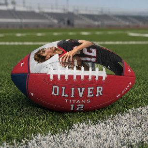 Personalisiertes Foto-Name-Nummer-Team-Geschenk Football