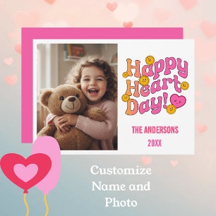 Personalisiertes Foto & Name zum Valentinstag Feiertagskarte