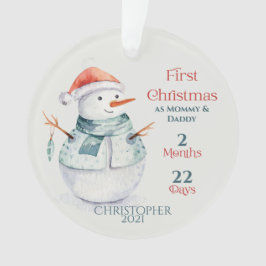Personalisiertes Foto Neue Eltern Erste Weihnachte Ornament