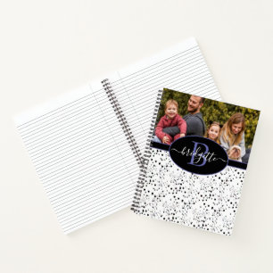 Personalisiertes Foto-Notizbuch in Peri und Schwar Notizbuch