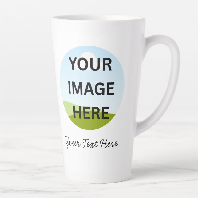 Personalisiertes Foto oder Logo | Maßgeschneiderte Milchtasse (Rechts)
