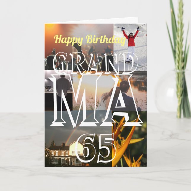 Personalisiertes Foto Oma 65. Geburtstag Karte (Vorderseite)