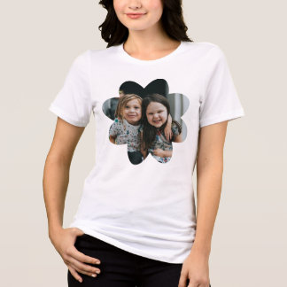 Personalisiertes Foto Oma Blume Rahmen Tri-Blend Shirt