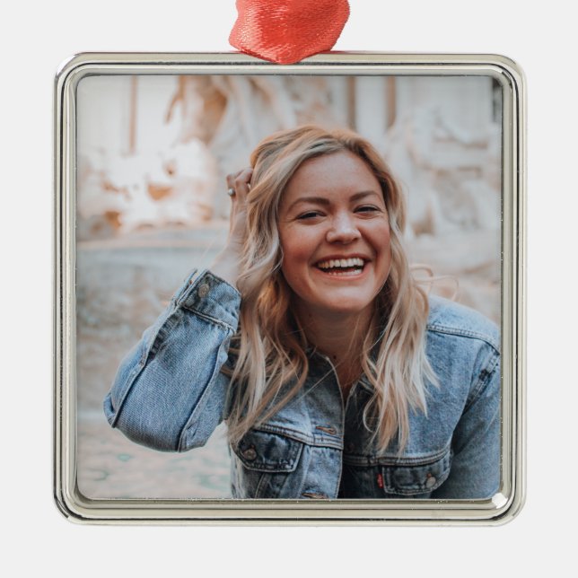 Personalisiertes Foto Ornament Aus Metall (Vorne)
