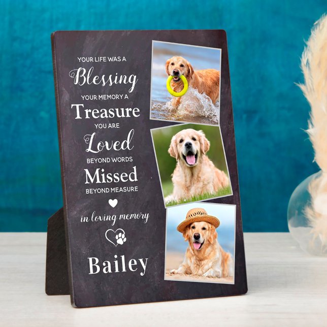 Personalisiertes Foto Pet Loss Geschenk Hund Geden Fotoplatte (Von Creator hochgeladen)