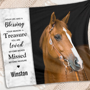 Personalisiertes Foto Pet Loss Pferd Memorial Fleecedecke