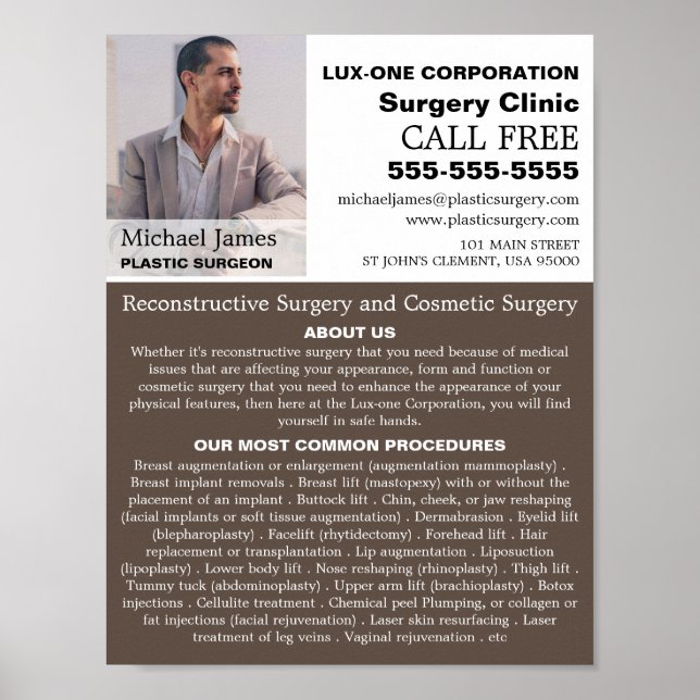 Personalisiertes Foto, plastischer Chirurg/Operati Poster (Vorne)