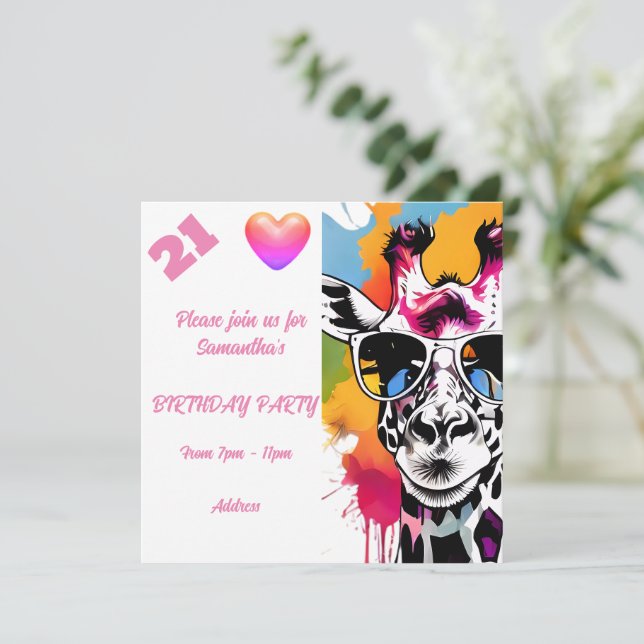 Personalisiertes Foto Postkarte Geburtstag Einladu (Stehend Vorderseite)