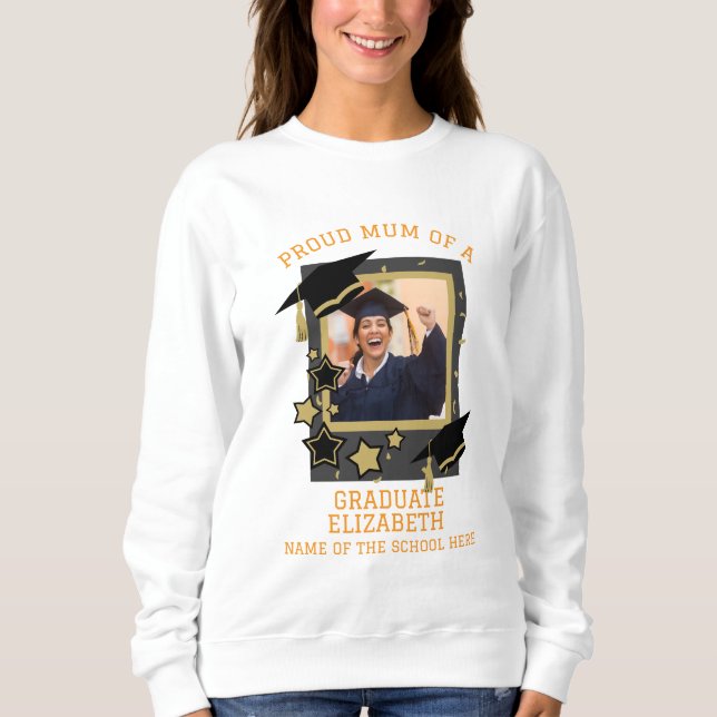 Personalisiertes Foto "Proud Mum a Graduate" Sweatshirt (Vorderseite)