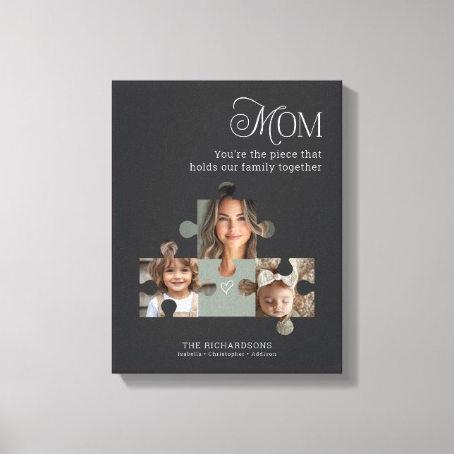 Personalisiertes Foto Puzzle Piece Kunst Mama + 2  Leinwanddruck (Vorderseite)