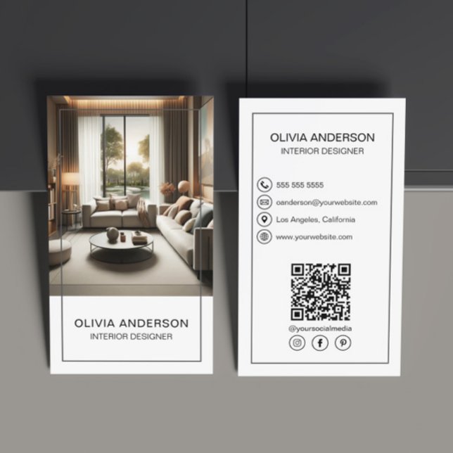 Personalisiertes Foto QR Social Media Beruflich Visitenkarte (Create your own professional business card by MINTIC DESIGN STUDIO)