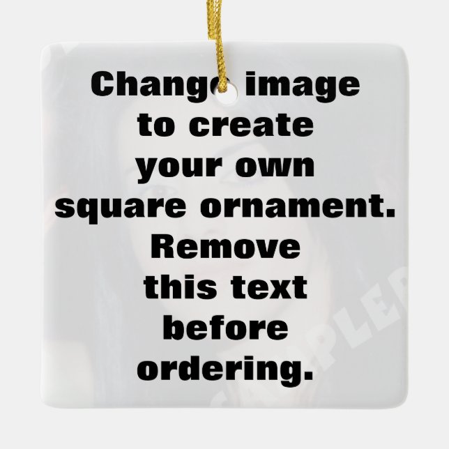 Personalisiertes Foto quadratische Ornamente. Mach Keramikornament (Vorderseite)