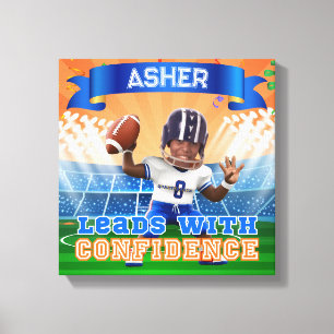 Personalisiertes Foto Quarterback Football Vertrau Leinwanddruck