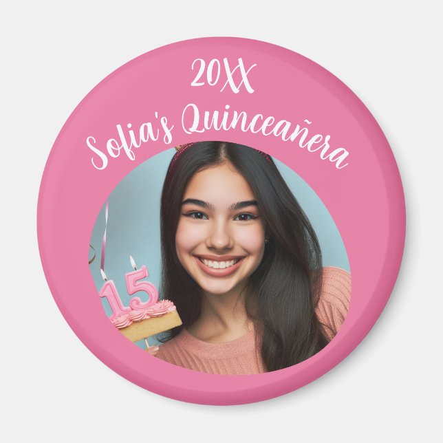 Personalisiertes Foto Quinceañera Geburtstag Keepa Magnet (Vorne)