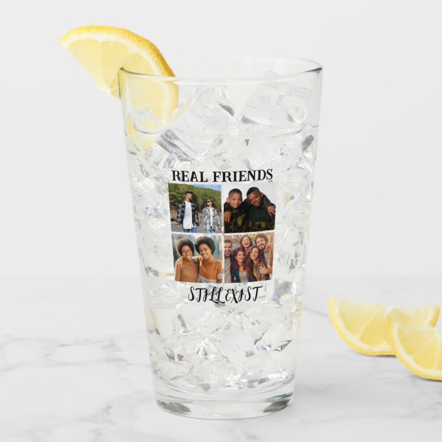 Personalisiertes Foto "Real Friends noch vorhanden Glas (Vorderseite Ice)