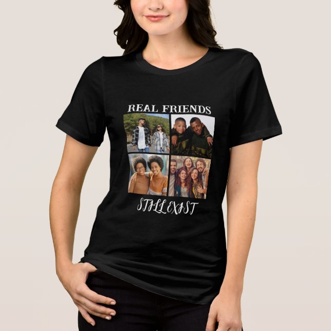 Personalisiertes Foto "Real Friends noch vorhanden Tri-Blend Shirt (Vorderseite)