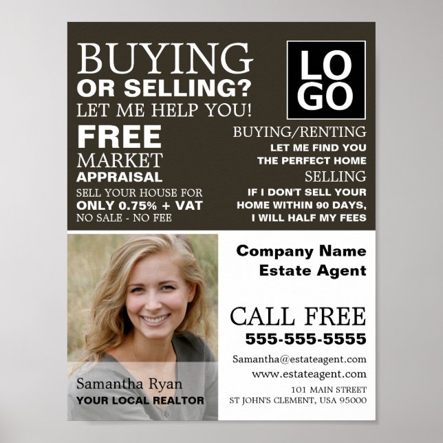 Personalisiertes Foto, Realtor, Anwesen Agent Poster (Vorne)