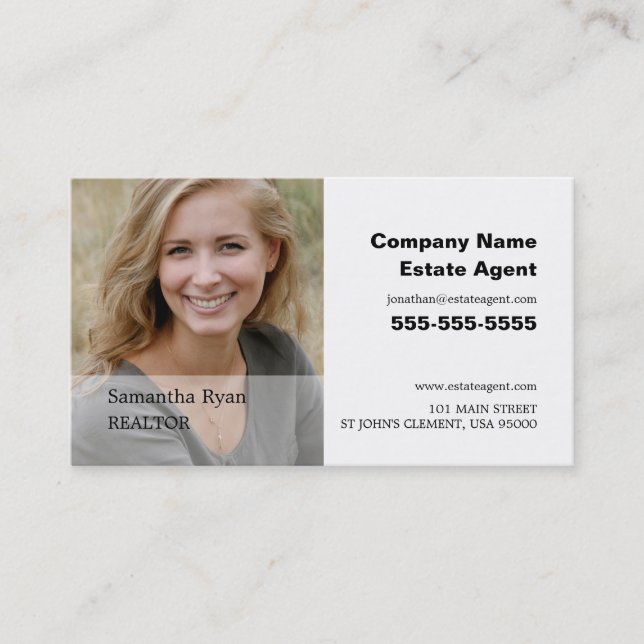 Personalisiertes Foto, Realtor, Anwesen Agent Visitenkarte (Vorderseite)