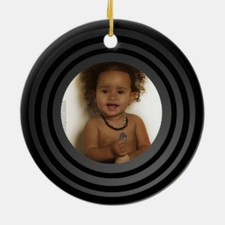 Personalisiertes Foto Retro Vinyl Album Keepake Keramik Ornament