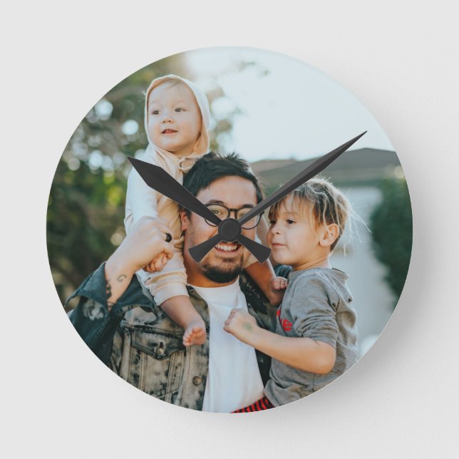 Personalisiertes Foto Runde Wanduhr (Vorderseite)