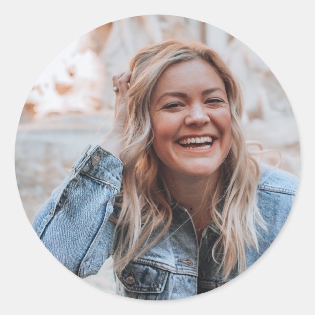 Personalisiertes Foto Runder Aufkleber (Vorderseite)