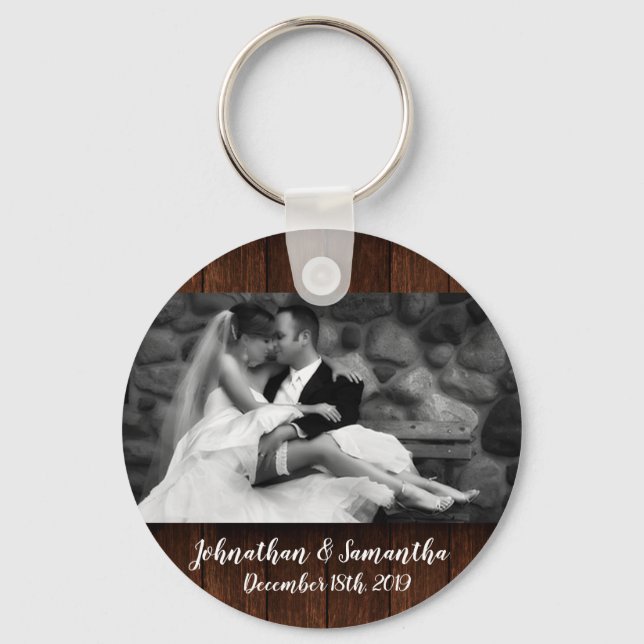 Personalisiertes Foto Schlüsselkette Stallholz Lan Schlüsselanhänger (Vorderseite)