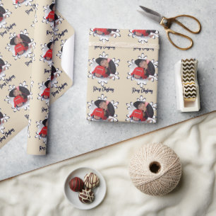 Personalisiertes Foto-Schneeflocken Frohe Weihnach Geschenkpapier