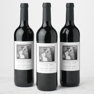 Personalisiertes Foto Schwarzer Wein Weinetikett