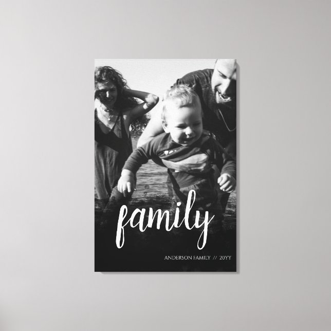 Personalisiertes Foto Schwarzes Abstraktes Overlay Leinwanddruck (Vorderseite)