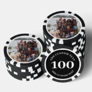 Personalisiertes Foto Schwarzes nummeriertes 100-W Pokerchips